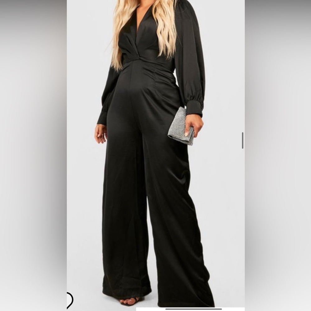 Black Satin Jumpsuit